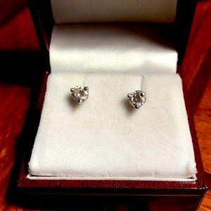 14K white gold diamond earrings. .50 total weight